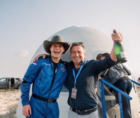 Oliver Daemen And His Father Joes Oliver Enjoynig After Space Land Sucess 